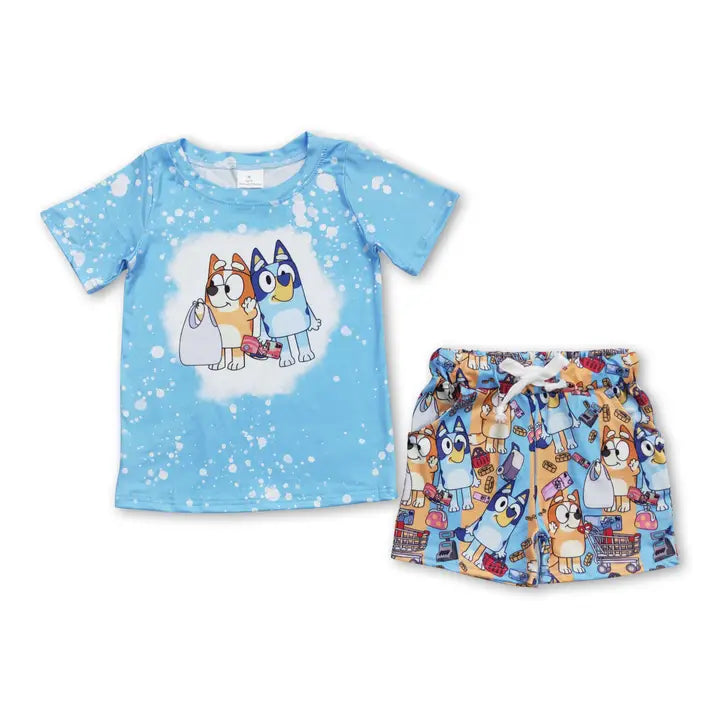 Bleached Dog Top Shopping Cart Boys Summer Clothes