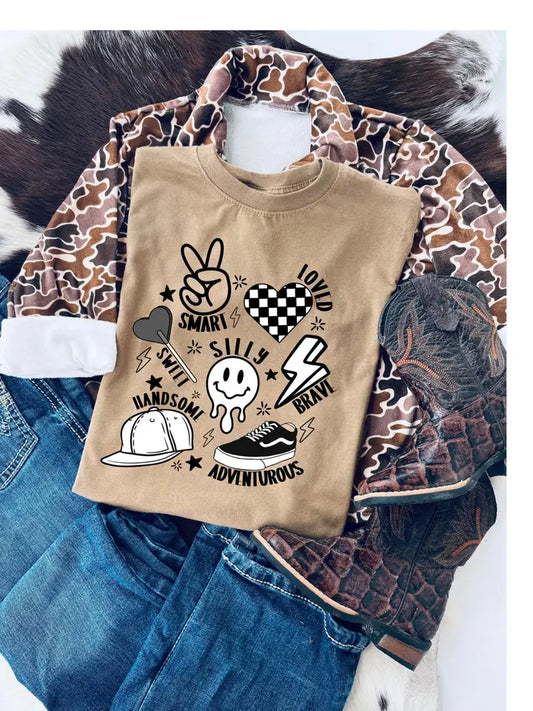 Checkered Boy Collage Kids Shirt